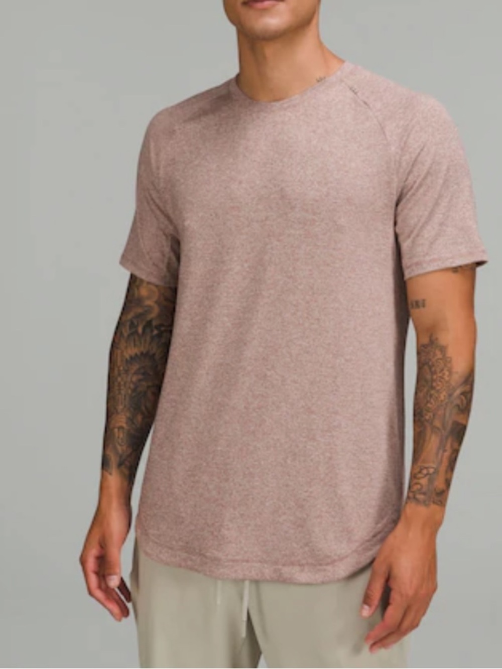 Lululemon S Men's Crew Neck Short Sleeve Tee in Dusty Rose A26